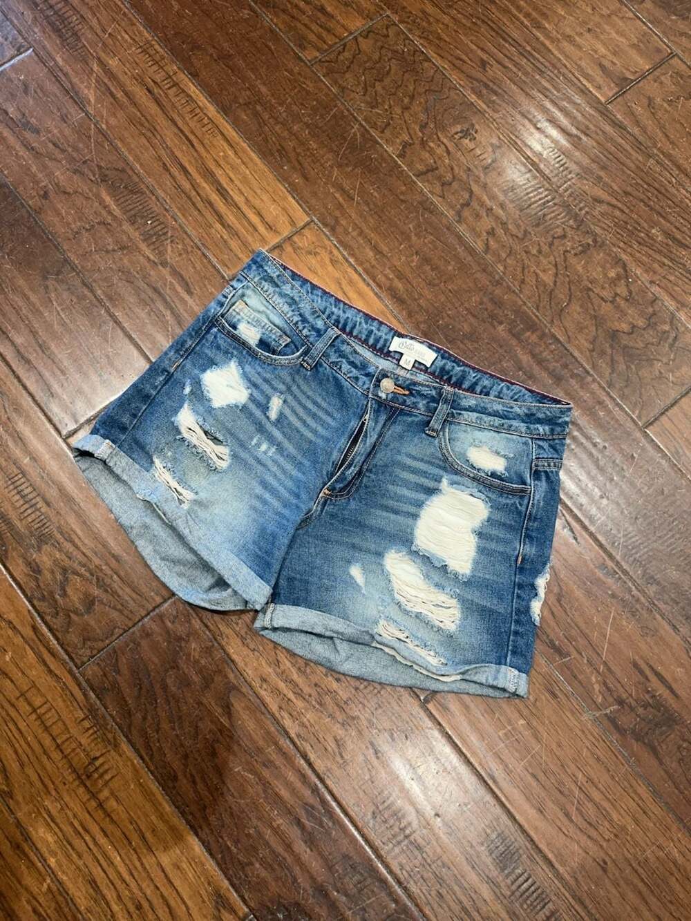 Cello Jeans Distressed Cuffed Denim Shorts Size M